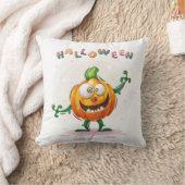 かわいい不気味かぼちゃハロウィンカラー クッション (ブランケット)
