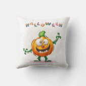 かわいい不気味かぼちゃハロウィンカラー クッション (裏面)