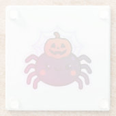 かわいい不気味かわいいハロウィンスパイダー ガラスコースター (裏面)
