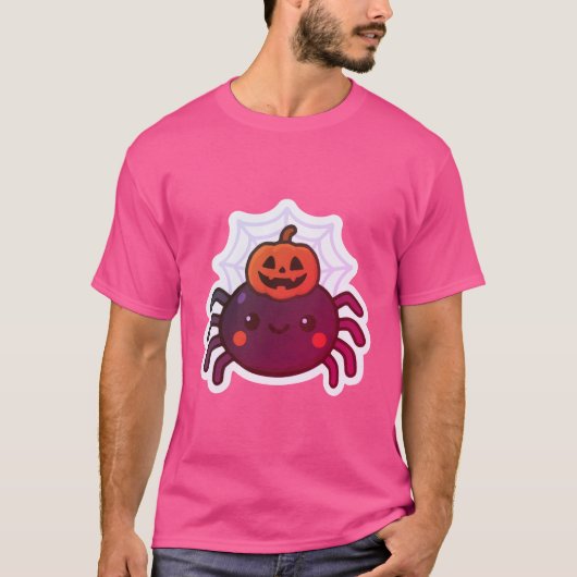 かわいい不気味かわいいハロウィンスパイダー Tシャツ (正面)