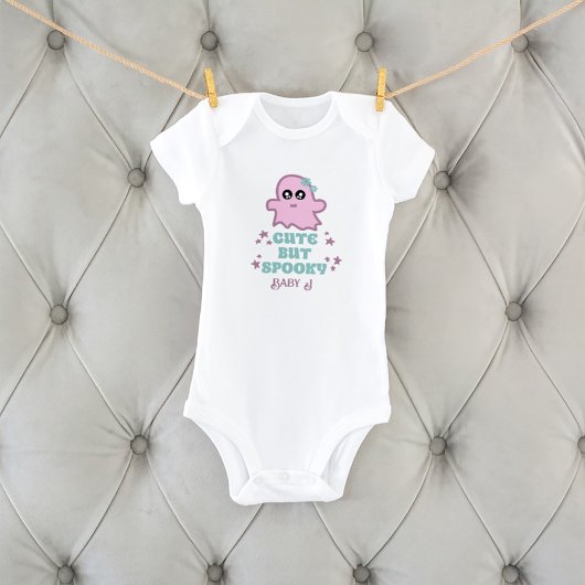 かわいい不気味がハロウィーン名前をカスタムする ベビーボディスーツ