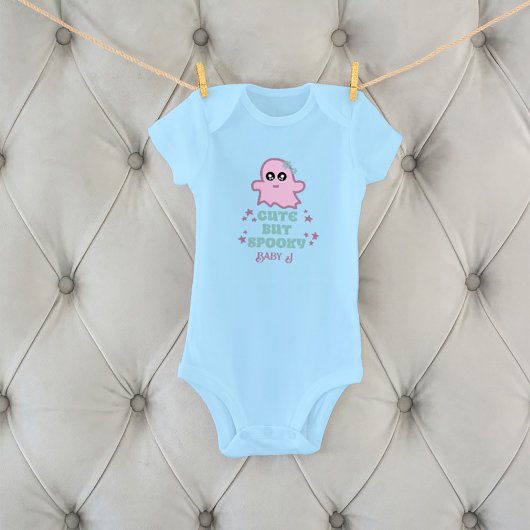 かわいい不気味がハロウィーン名前をカスタムする ベビーボディスーツ