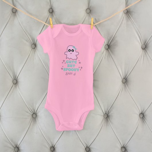 かわいい不気味がハロウィーン名前をカスタムする ベビーボディスーツ