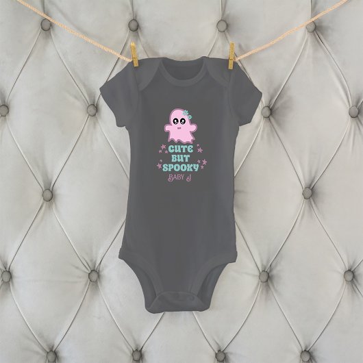 かわいい不気味がハロウィーン名前をカスタムする ベビーボディスーツ