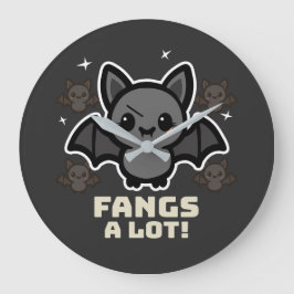 かわいい不気味こうもりハロウィーン大時計 ラージ壁時計