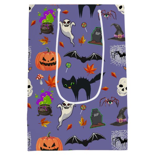 かわいい不気味とハロウィン ミディアムペーパーバッグ (裏面)