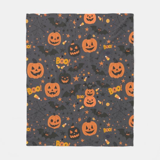 かわいい不気味とハロウィーンをテーマにした居心地の良い フリースブランケット (正面)