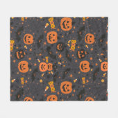 かわいい不気味とハロウィーンをテーマにした居心地の良い フリースブランケット (正面(横))