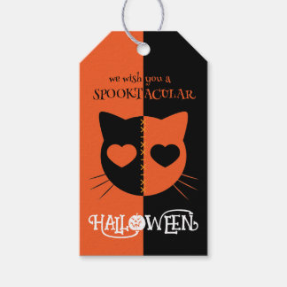 かわいい不気味なかわいい猫スプークのハロウィーン ギフトタグ
