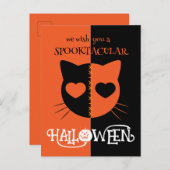 かわいい不気味なかわいい猫スプークのハロウィーン ポストカード (正面/裏面)