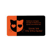 かわいい不気味なかわいい猫スプークのハロウィーン ラベル (正面)