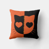 かわいい不気味なかわいい猫ハロウィーン クッション (裏面)