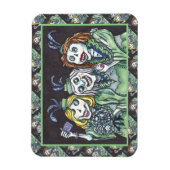 かわいい不気味なゾンビの花嫁達がセルフィー撮影中 マグネット (縦)