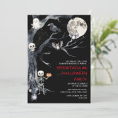 かわいい不気味なハロウィンパーティーの招待状 招待状 (スタンド正面)
