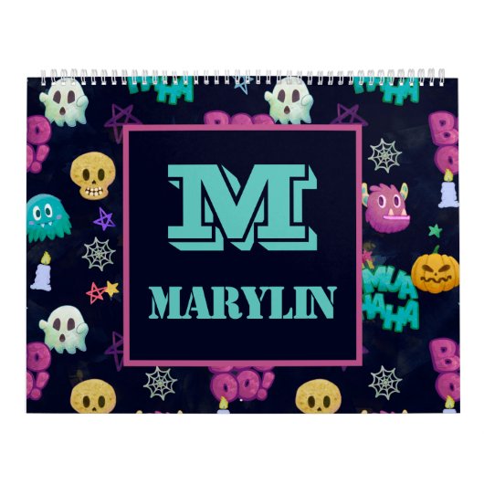 かわいい不気味なハロウィーン新学期 カレンダー (カバー)