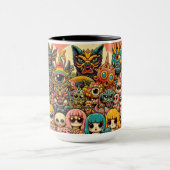 「かわいい不気味なモンスター懇親会」 マグカップ (中央)