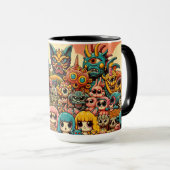 「かわいい不気味なモンスター懇親会」 マグカップ (正面右)