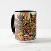 「かわいい不気味なモンスター懇親会」 マグカップ (正面左)