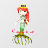 かわいい不気味な人魚の魔女サンダー_コーブ ウィンドウサイン (シート)