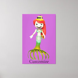 かわいい不気味な人魚の魔女サンダー_コーブ キャンバスプリント