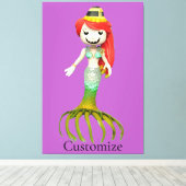 かわいい不気味な人魚の魔女サンダー_コーブ キャンバスプリント (インサイチュ (ウッドフロア))