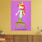 かわいい不気味な人魚の魔女サンダー_コーブ キャンバスプリント (インサイチュ (リビング))