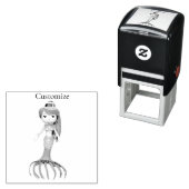 かわいい不気味な人魚の魔女サンダー_コーブ セルフインキングスタンプ (インサイチュ)