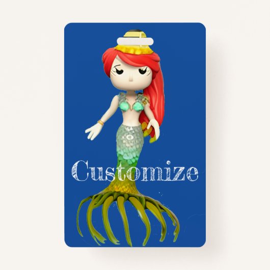 かわいい不気味な人魚の魔女サンダー_コーブ バッジ (正面)