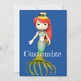 かわいい不気味な人魚の魔女サンダー_コーブ 招待状