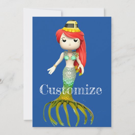 かわいい不気味な人魚の魔女サンダー_コーブ 招待状 (正面)