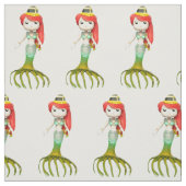 かわいい不気味な人魚の魔女 ファブリック (見本)