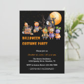 かわいい不気味な子供のハロウィンコスチュームパーティー 招待状 (スタンド正面)