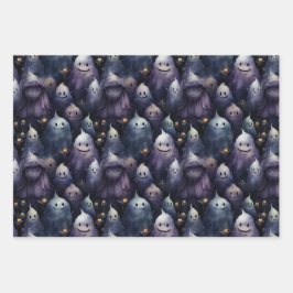 かわいい不気味な幽霊グールハロウィーン ラッピングペーパーシート