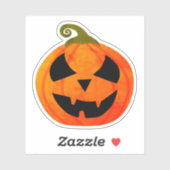 かわいい不気味な明るいオレンジ色のカボチャ シール (シート)