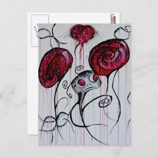 かわいい不気味な生き物ゴシックファンタジー悲しいモンスターアート ポストカード (正面/裏面)