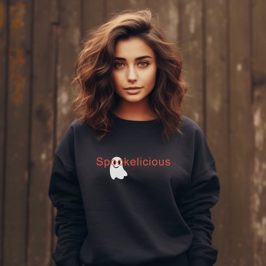 かわいい不気味な眼鏡微笑み幽霊 スウェットシャツ