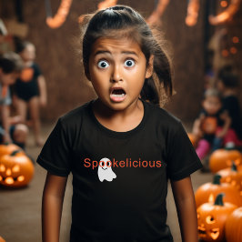 かわいい不気味な眼鏡微笑み幽霊 Tシャツ