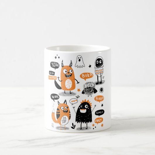 かわいい不気味な コーヒーマグカップ (中央)