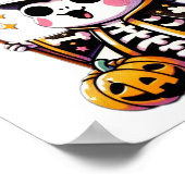 かわいい不気味カエルのスケルトンのハロウィーン ポスター (角)