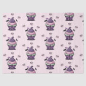 かわいい不気味カップケーキ&棒つきキャンデーこうもりパターン 薄葉紙 (正面)