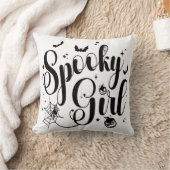 かわいい不気味ガールハロウィーンカボチャ幽霊スパイダー クッション (ブランケット)