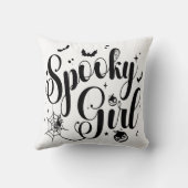 かわいい不気味ガールハロウィーンカボチャ幽霊スパイダー クッション (裏面)