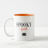 かわいい不気味ガールファミリーハロウィンスパイダー ツートーンマグカップ (左)