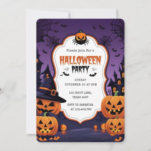 かわいい不気味キッズハローウィンパーティ シーズンカード (正面)