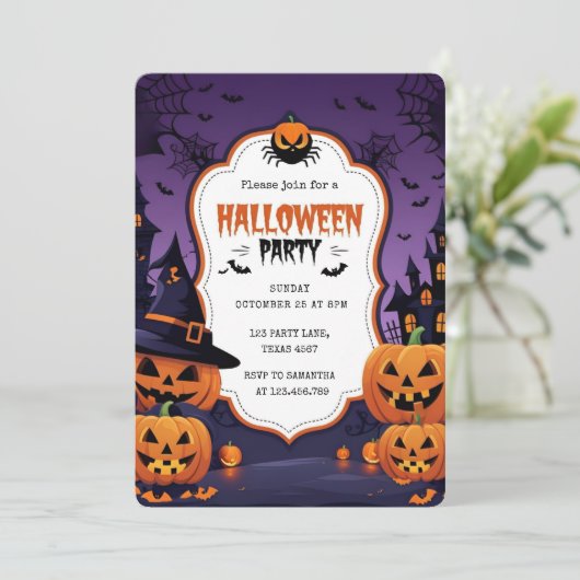 かわいい不気味キッズハローウィンパーティ シーズンカード (スタンド正面)