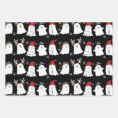 かわいい不気味クリスマス幽霊 ラッピングペーパーシート (正面)