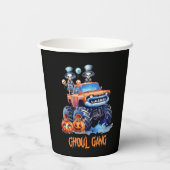 かわいい不気味スケルトンGhoul集団トラックハロウィーン 紙コップ (裏面)