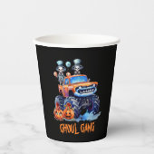 かわいい不気味スケルトンGhoul集団トラックハロウィーン 紙コップ (正面)