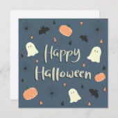 かわいい不気味ハッピーハローウィン 案内状 (正面/裏面)