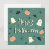 かわいい不気味ハッピーハローウィン 案内状 (正面/裏面)